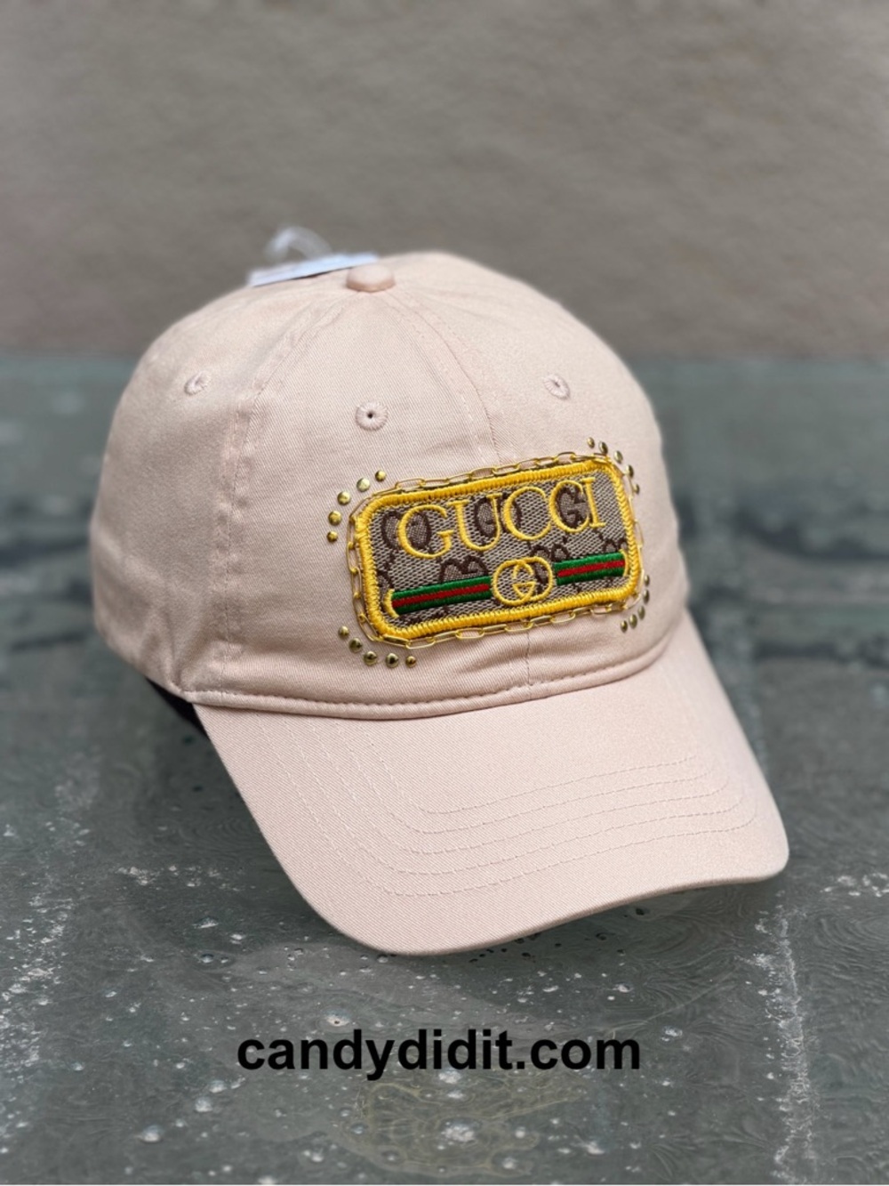 NWT Handmade Gucci Glamour Ball Cap With Chain accents - Picture 6 of 10